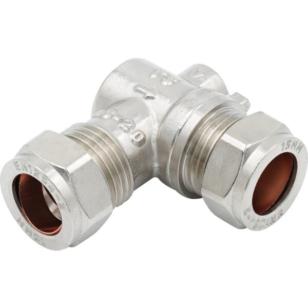 Angled Isolation Valve 90 deg. Light Pattern - C/P - 15mm (B9)