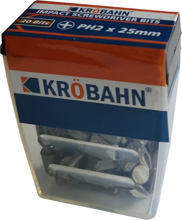 Krobahn - Impact Screwdriver Bits - PH2 X 25mm - 20 pack